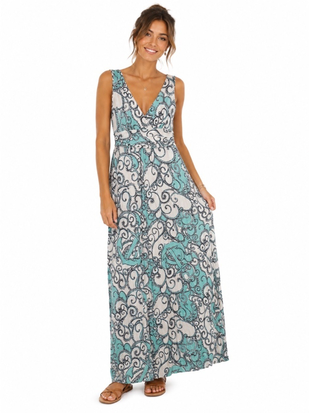 Lilly Pulitzer Womens Sloan Shape Up or Ship Out Maxi Dress Size Small Turquoise